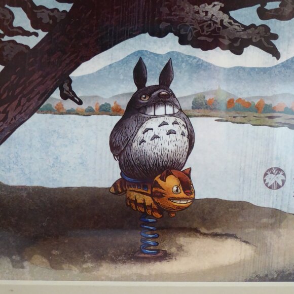 NEW 6” x 8” TOTORO STUDIO GHIBLI “SPRING RIDE” FRAMED ARTWORK PRINT - Picture 3 of 12